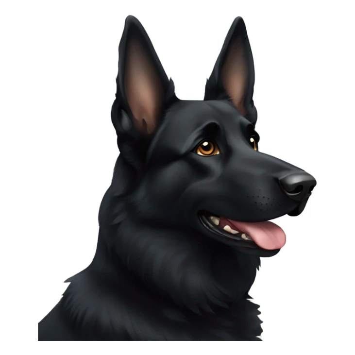 Cross eyed black German shepherd  sticker