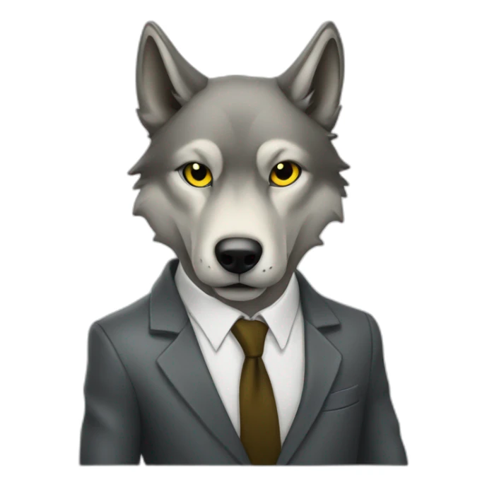 wolf with suit and dollar sign as his eyes sticker