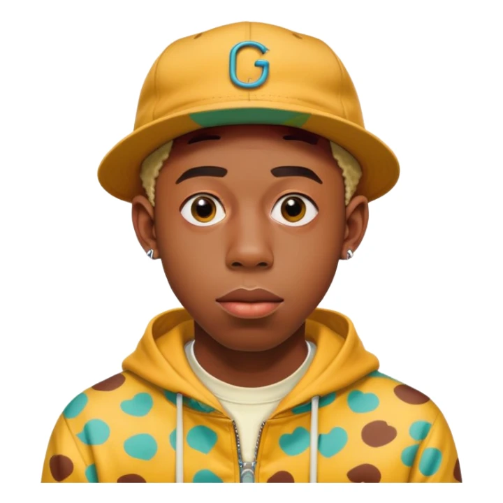 Tyler the Creator rapper with his distinctive style and colorful outfits sticker