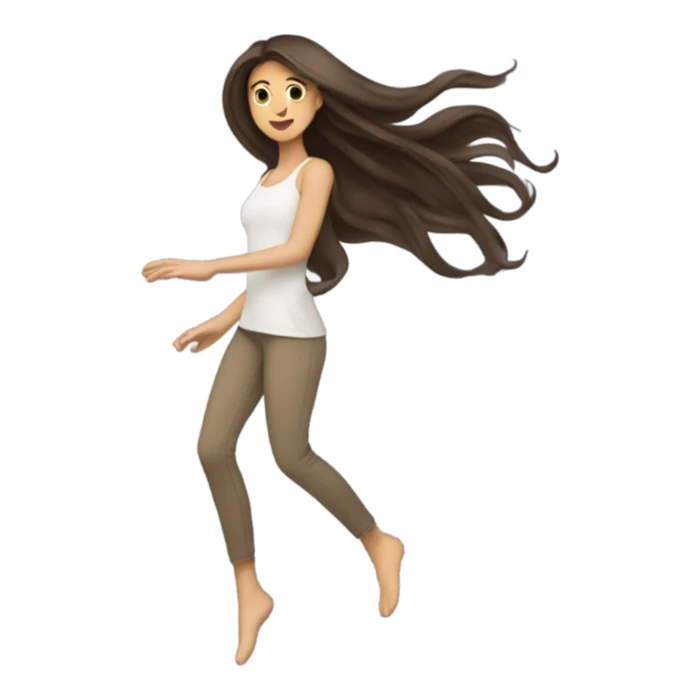 Brunette with hair to the floor sticker
