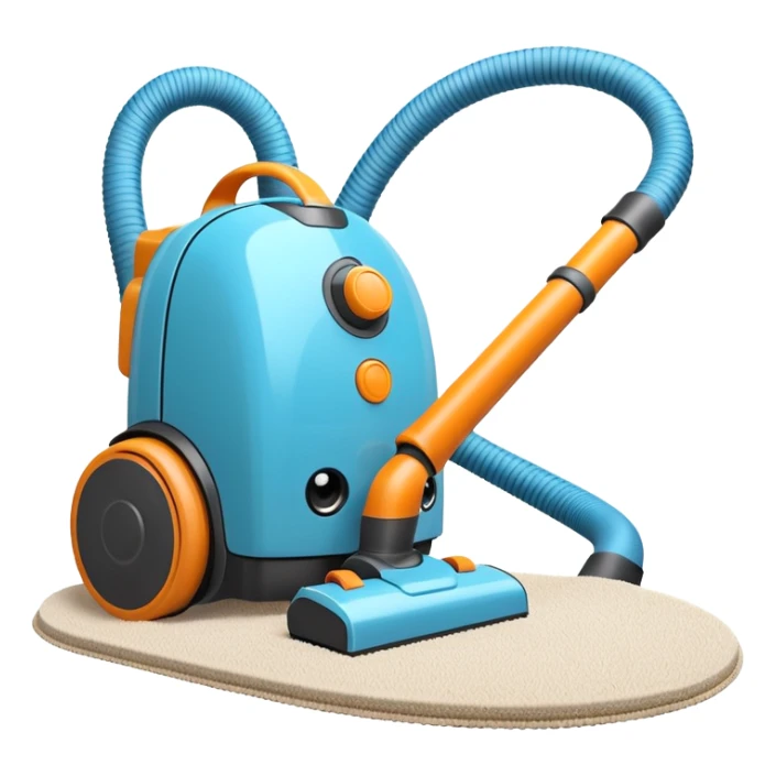 vacuum cleaner cleaning dust from a carpet, visible dust particles being sucked in, soft fabric carpet texture, modern household appliance, dynamic suction effect, 3D cartoon style, mobile game icon style, centered composition, clean background, no people, no animals, no text, no watermark

 sticker