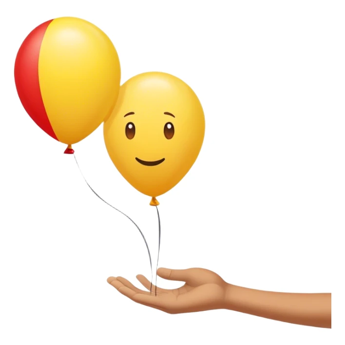 letting go of a yellow red balloon hand  sticker