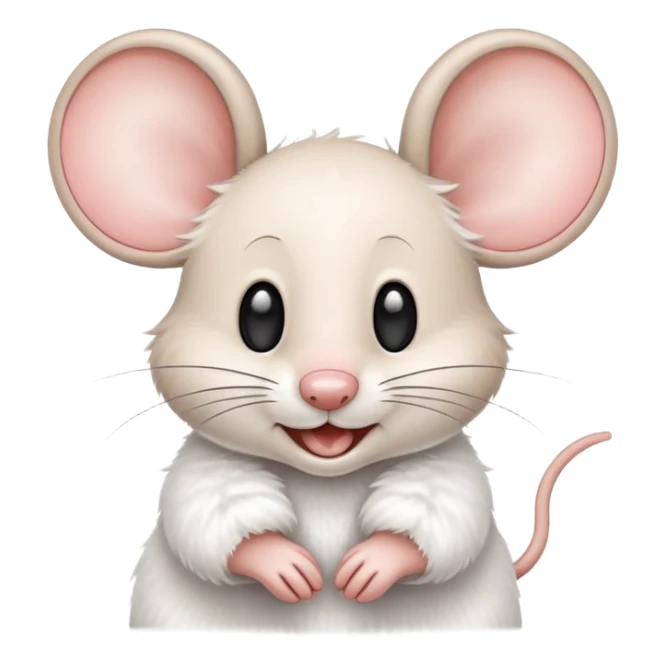 cartoon mouse with big round ears and a happy face sticker