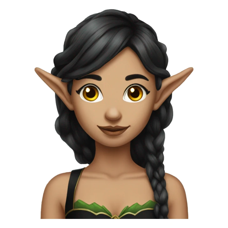 female elf fantasy black dress sticker
