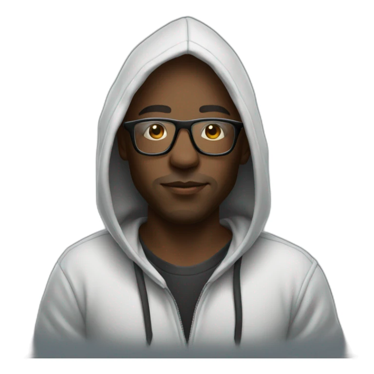 black poker player with hoodie and glasses sticker