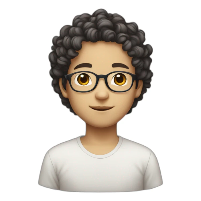 glasses、curlyhair、Chinese boy sticker