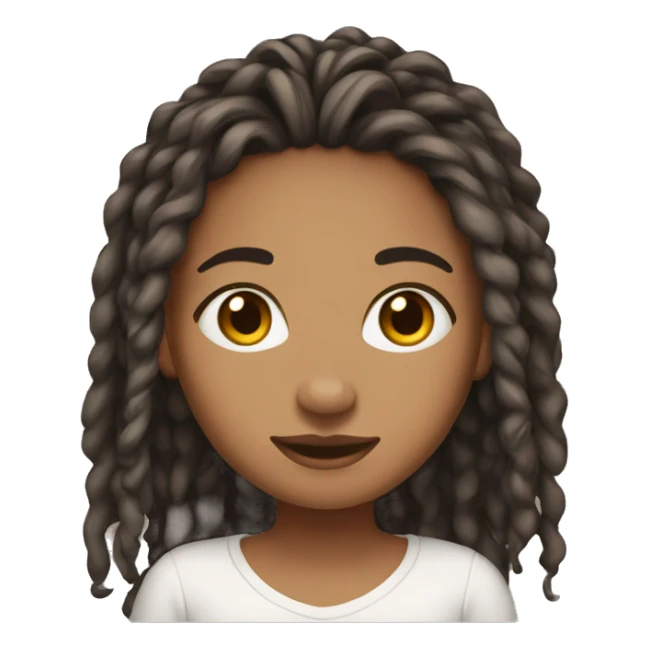 Girl, medium skin tone , microlocs sticker