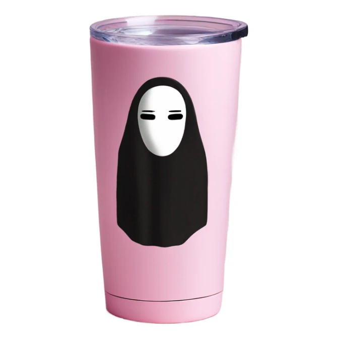 no face light pink tumbler water cup sticker