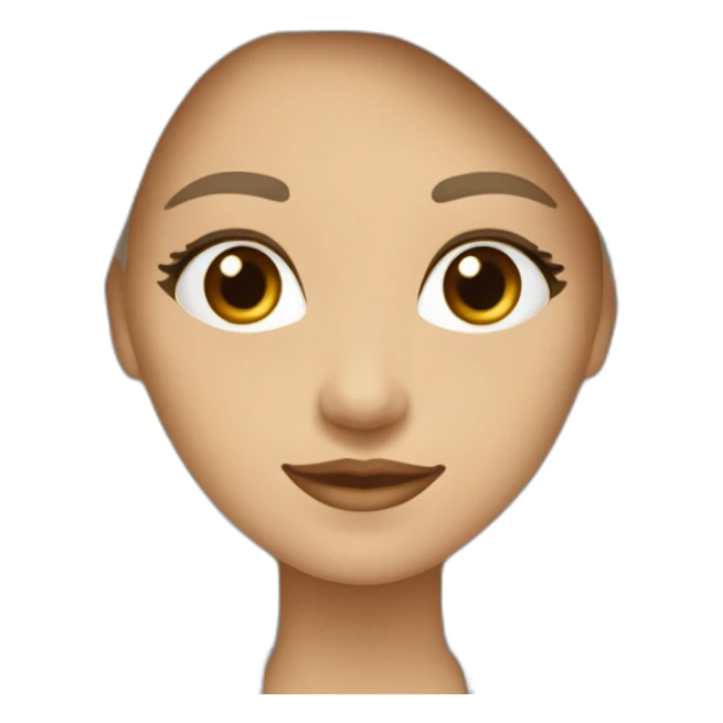 fille blanche cheuveuc marron yeux marrons avec manteau blanc  sticker