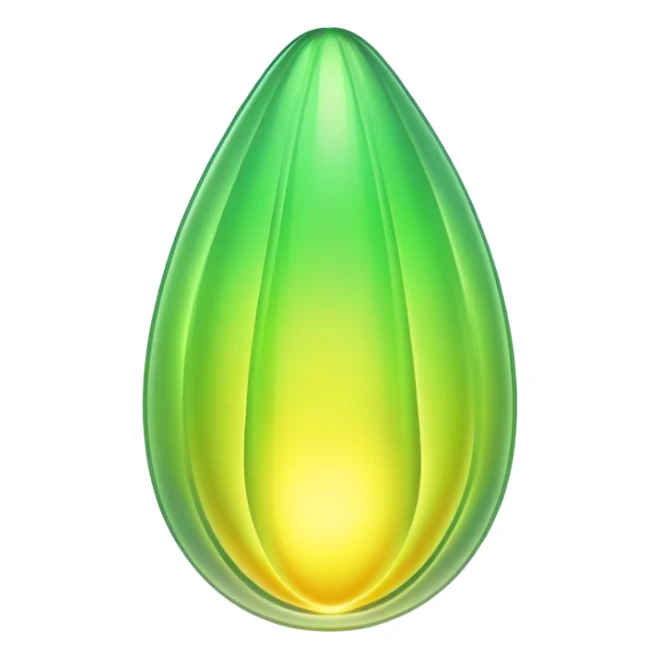 glowing green magical cocoon with yellow aura, translucent, soft curves, magical symbol sticker