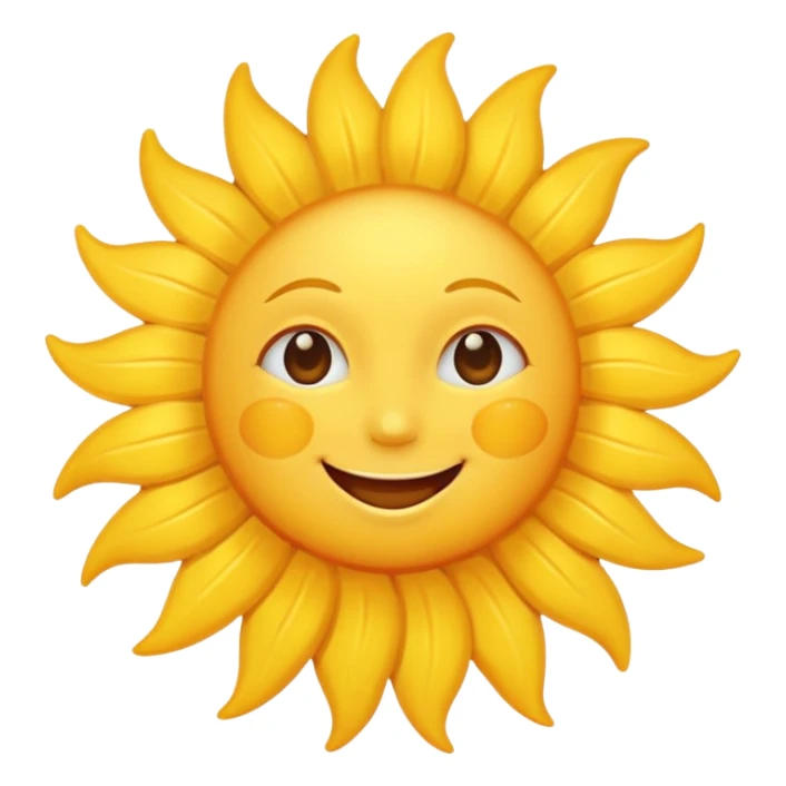 A happy sun emoji sticker