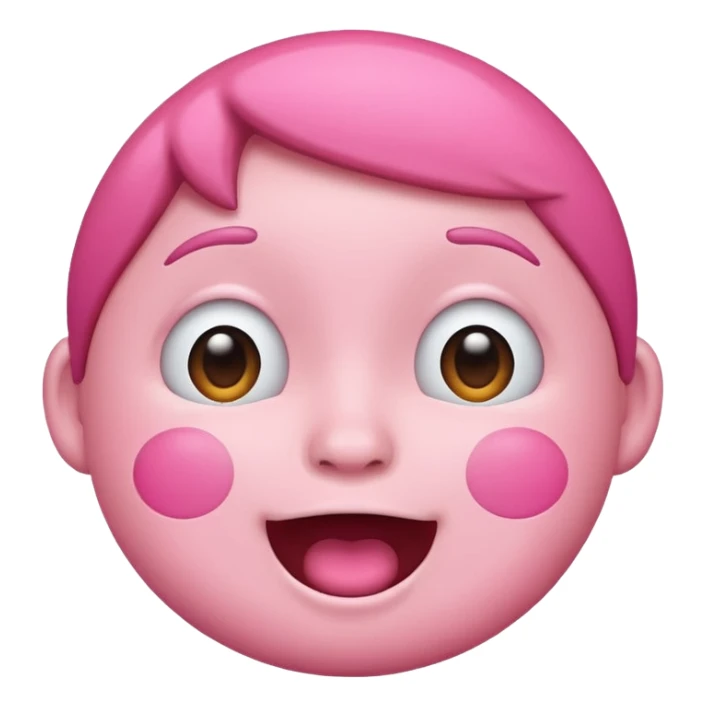 Pink face emoji excited with big cheeks sticker