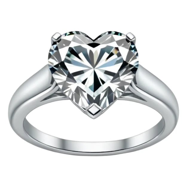 Heart-shaped Diamond Engagement Ring in Platinum, Tiffany sticker