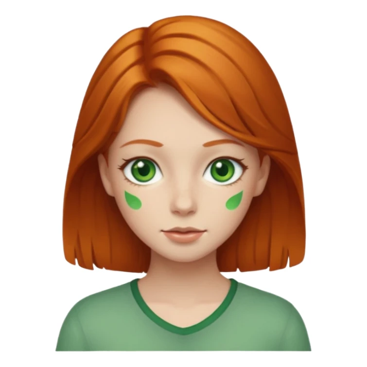 Ginger hair girl with green eyes  sticker