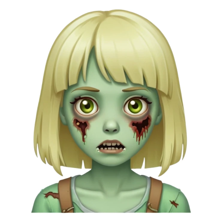 girl zombie with bangs and blonde hair sticker