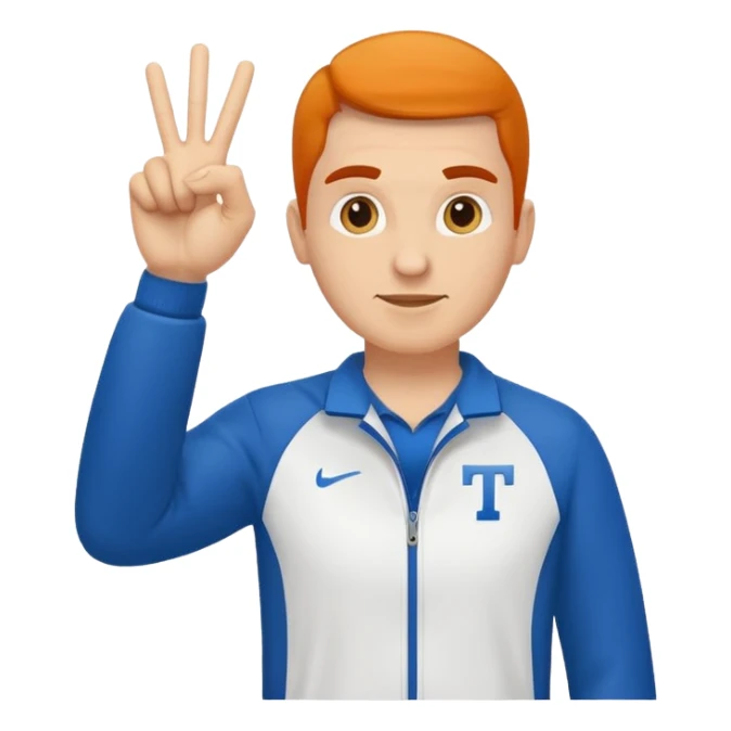 sports coach making T sign sticker