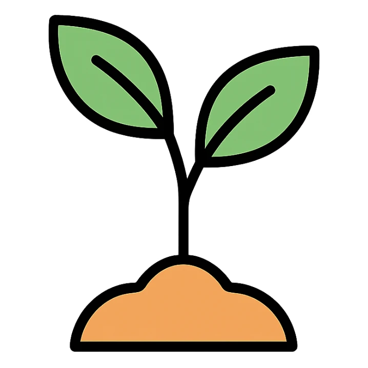 sapling icon, color outline, modern icon style sticker