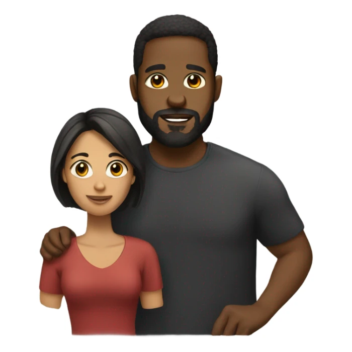 Black man with short hair and beard and Spanish woman  sticker