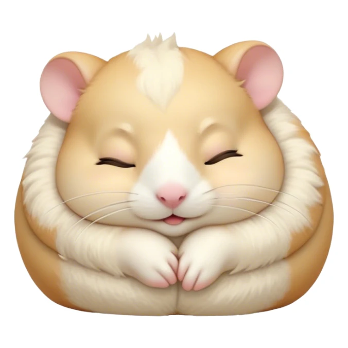 Meme-Worthy Cute Sleeping Cream Hamster Portrait Emoji, Head resting peacefully with a contented smile, showcasing a delightfully compact build and a luxuriously soft cream fur, eyes shut in a serene nap, Simplified yet hilariously adorable features, highly detailed, glowing with a soft, drowsy light, high shine, relaxed and utterly lovable, stylized with an air of playful laziness, bright and heartwarming, soft glowing outline, capturing the essence of a comically sleepy hamster, so meme-worthy it feels like it could instantly become the next viral sensation of adorable slumber! sticker
