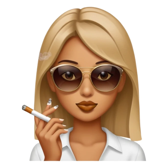 Girl smoking blunt with sunglasses  sticker