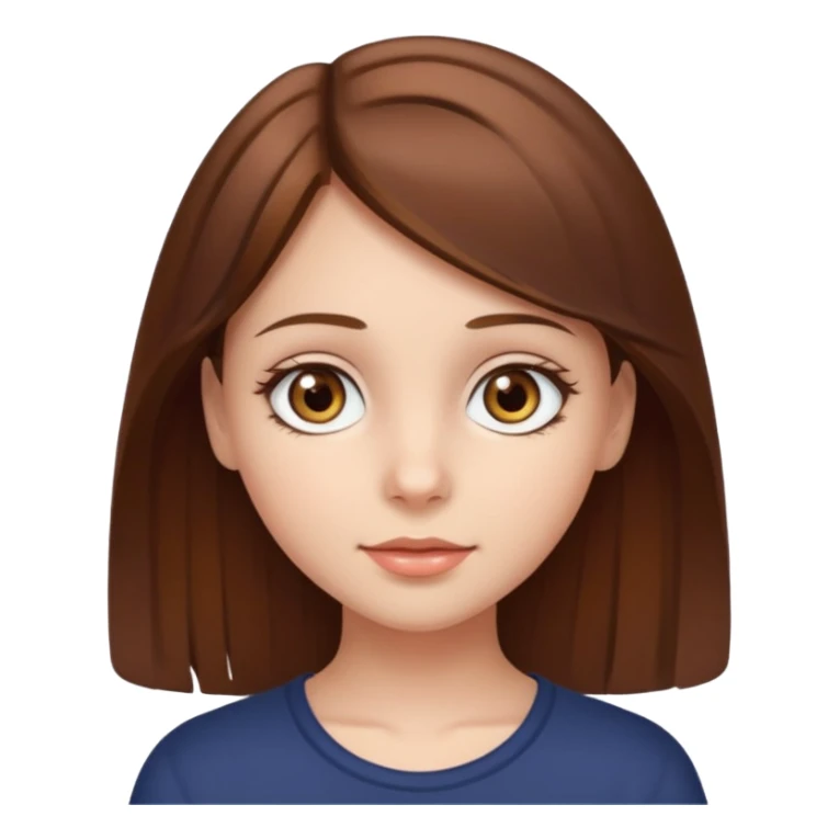 Sweet girl with hazel eyes and brown medium hair  sticker