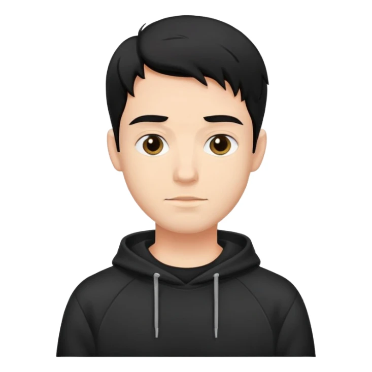 Man with a black sweatshirt and black hair  sticker