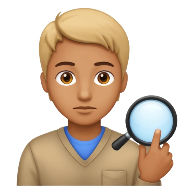 searching for something or looking at something in detail. sticker