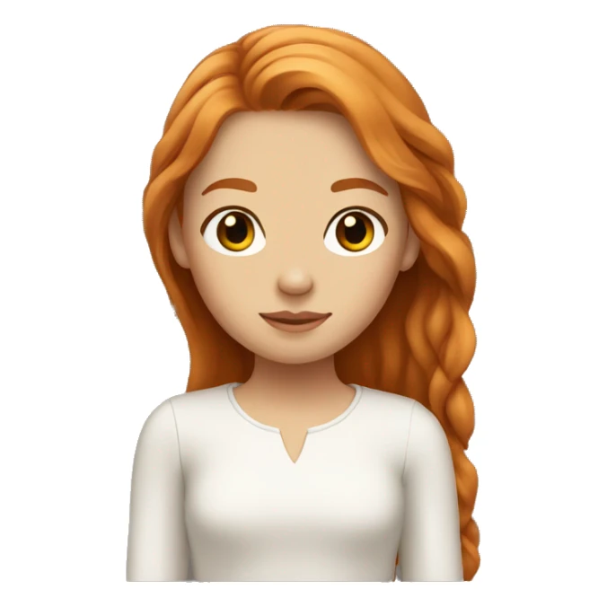 girl with brown eyes and long ginger locks hair sticker