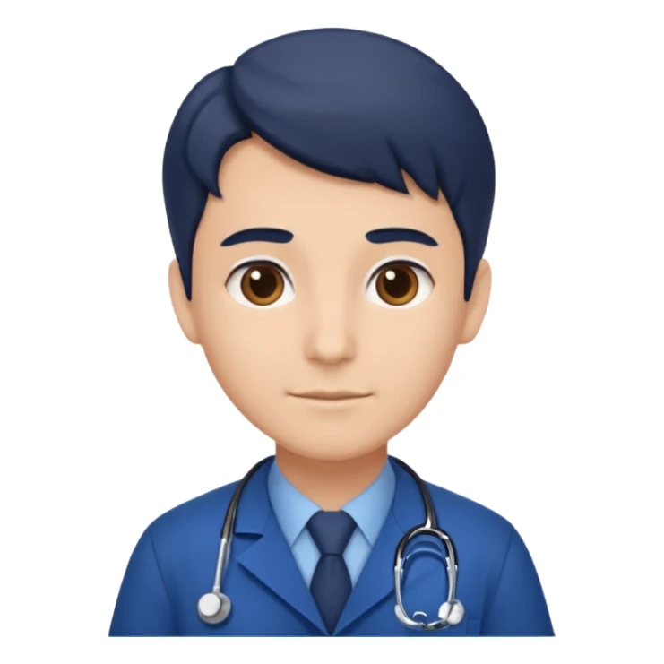 doctor con uniforme azul oscuro sticker