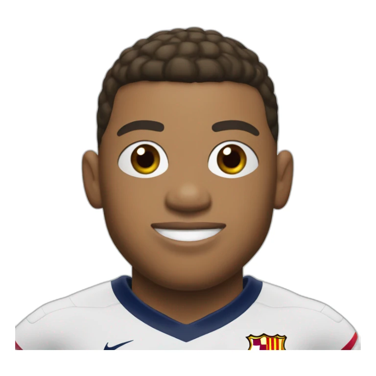 Mbappé with shirt of Barcelona FC sticker