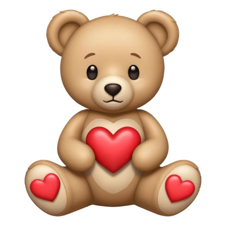 Oso de peluche masculino con corazones sticker