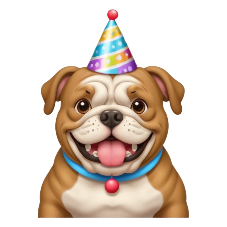 A Bulldog celebrating his birthday sticker