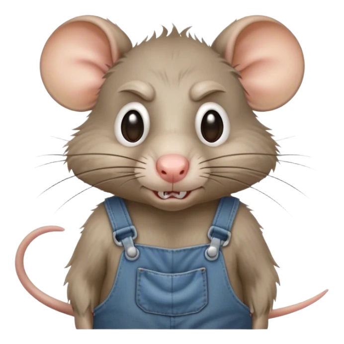 angry-rat disheveled long-nose wearing-overalls sticker