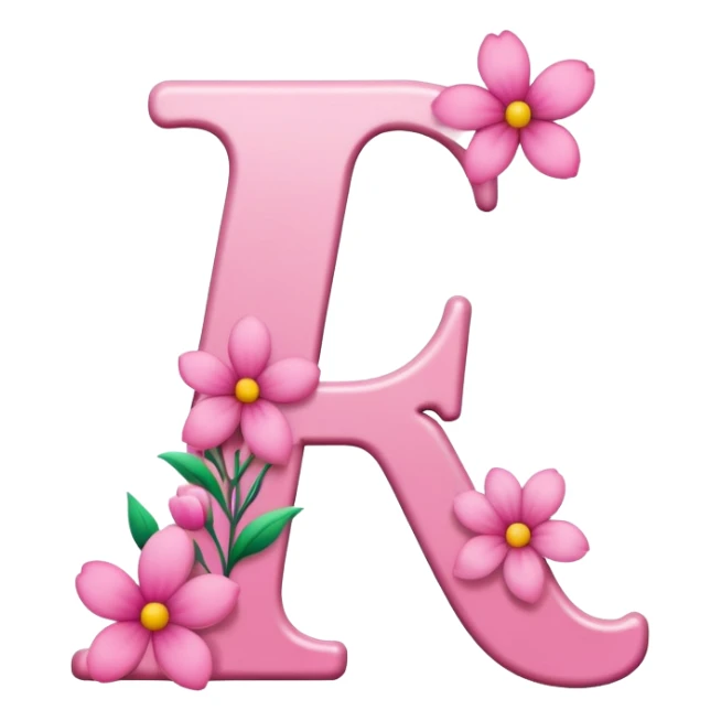 Pink, romantic, flowery, the letter “f” sticker