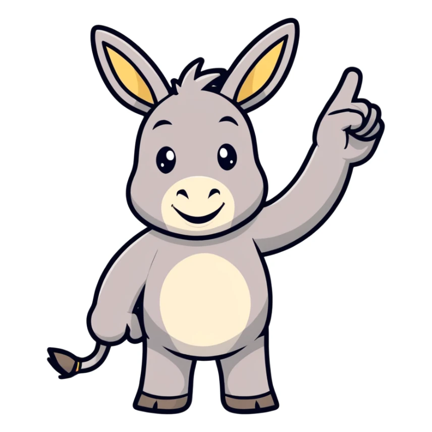 Donkey making the ok hand signal sticker