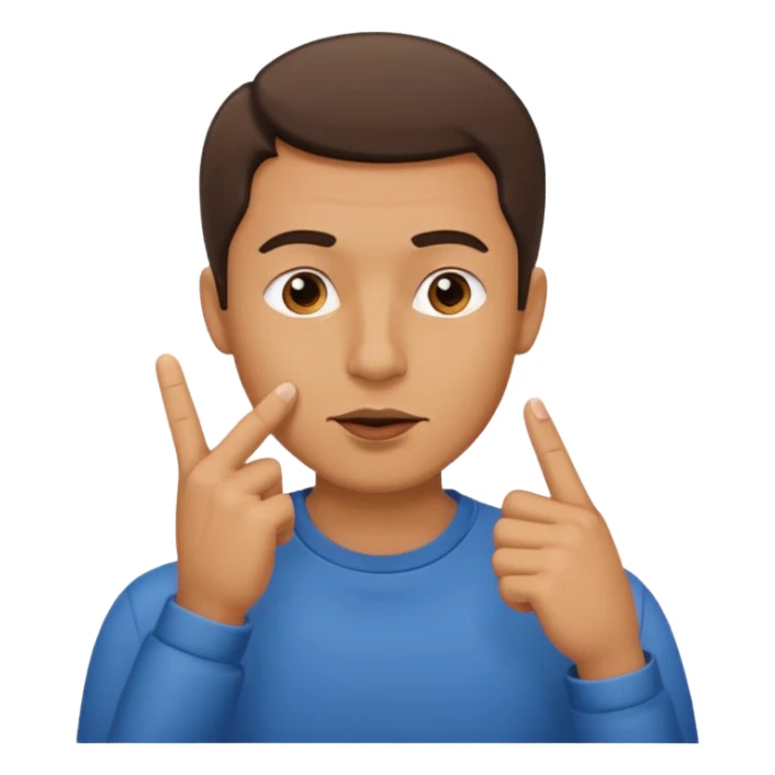 man showing shh to be quiet sticker