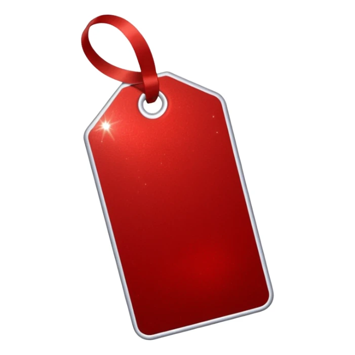 glitter red tag sticker