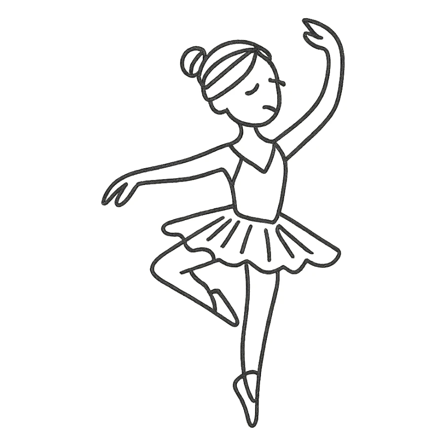ballerina hand drawn icon sticker