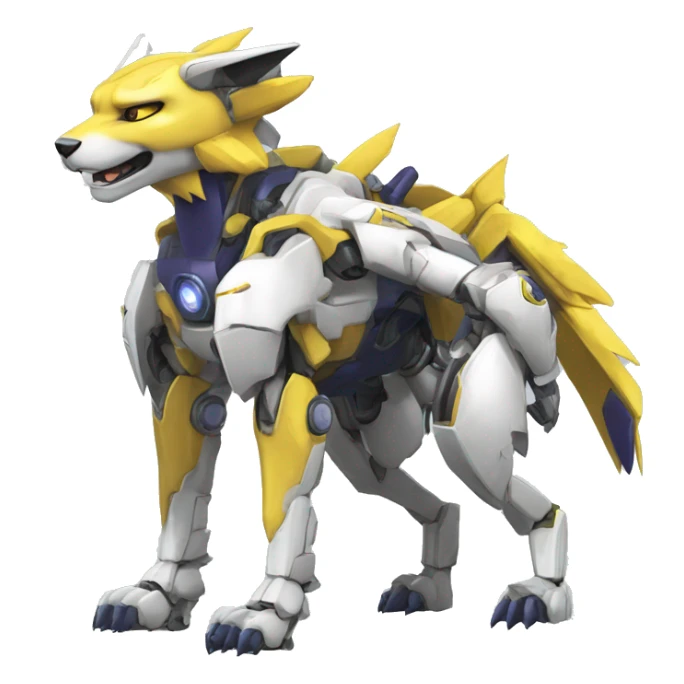 WereGarurumon-Renamon-Medabot-Mecha full body sticker