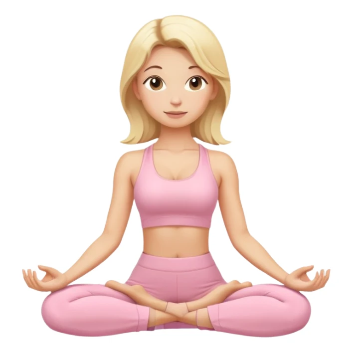 blonde yoga girl light pink clothes n sticker