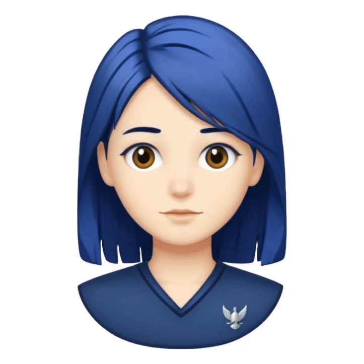 Navy blue hair with white streaks  sticker