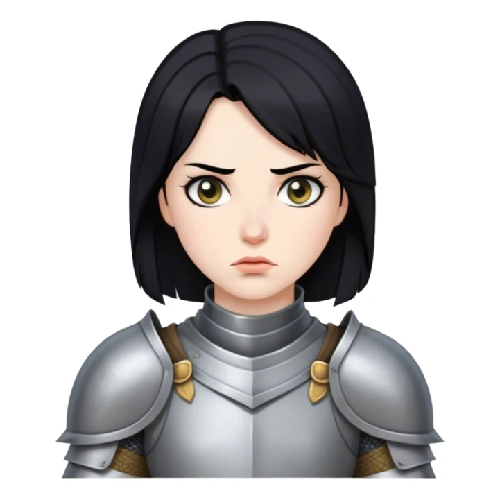 woman knight black hair sticker