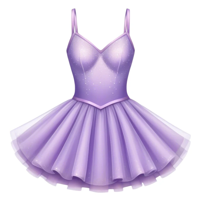 Isolated Lilac ballet dress sparkly tulle  sticker