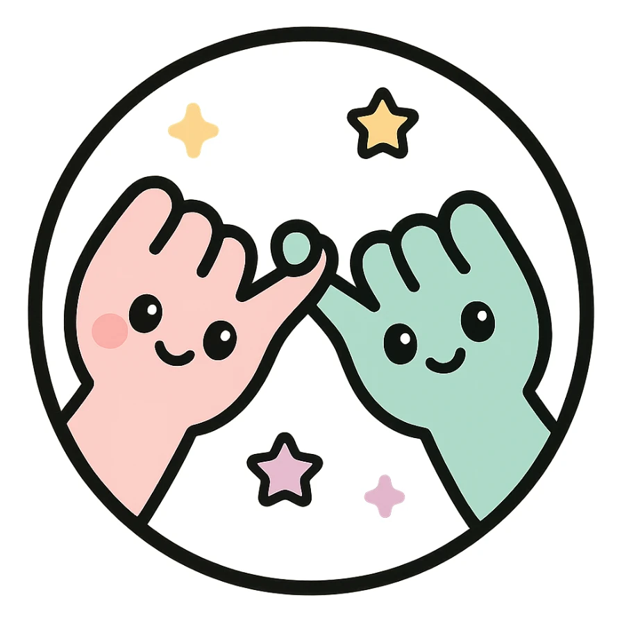 little alchemy style icon
subject: a promise
border: medium-black
shape: round, circular
background: white
style: full color fill with medium black outlining sticker