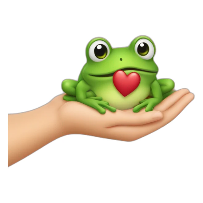 Grenouille qui tient un coeur dans ses mains sticker