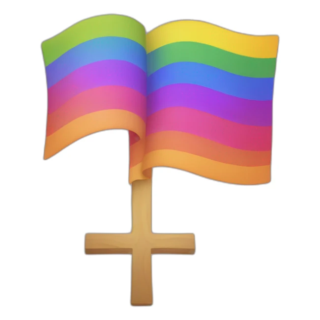 LGBT+ flag cross svasti ka in the middle sticker