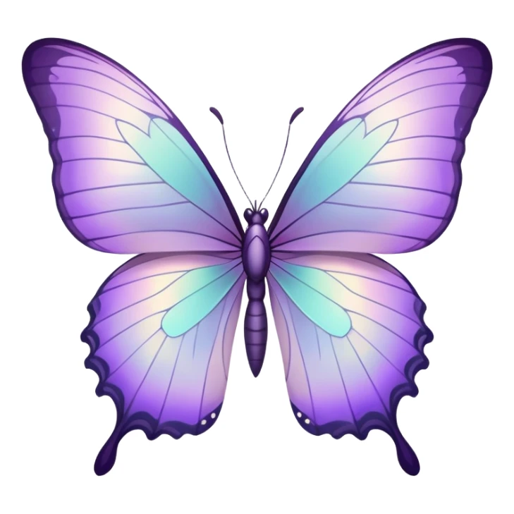 Pastel soft-colored whitish iridescent purple butterfly sticker