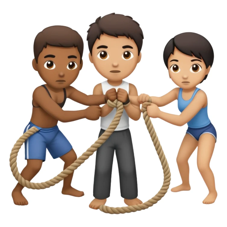 tug-of-war scene sticker