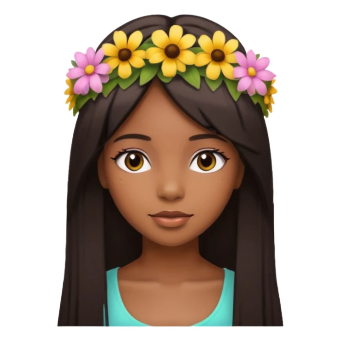 An black girl beatful with strait hai sticker