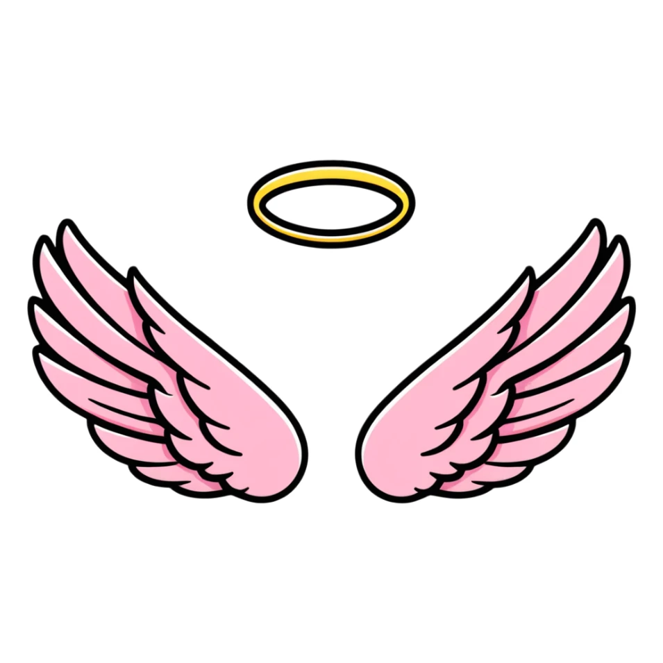 Victoria's Secret angel wings logo with pink stripes sticker